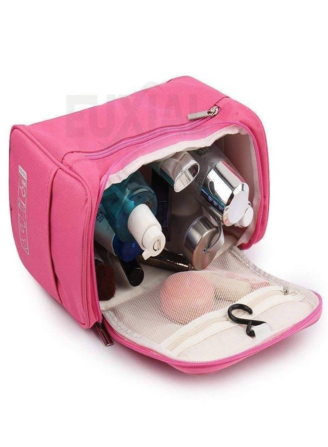 Spefez Large Hanging Toiletry Bag,Travel Toiletry Organizer with Swivel Hook Sturdy Nylon Dopp kit Waterproof Shaving Bag Cosmetic Bag for for Men & Women (Pink) - Image 3